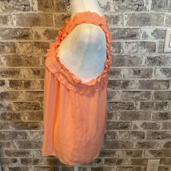 J. Crew Dress Tank. Size 4. Adorable ruffle straps. Cross-strap front. Coral. - Picture 5 of 13